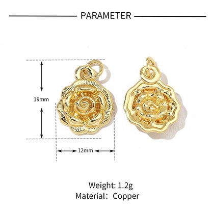 Rose Female Eternal Butterfly Real Gold Copper Pendants