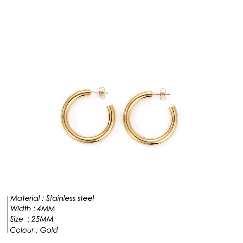 Stainless Steel Ear Gold Plated Jewelry Earrings