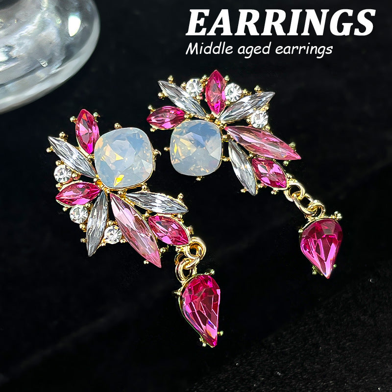 Design Elegant Flower Light Luxury High Earrings