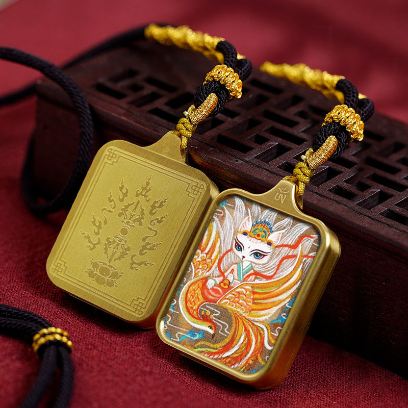 Women's & Men's Statue Of The Buddha Carry-on Yellow Wealth Bodhisattva Pendants