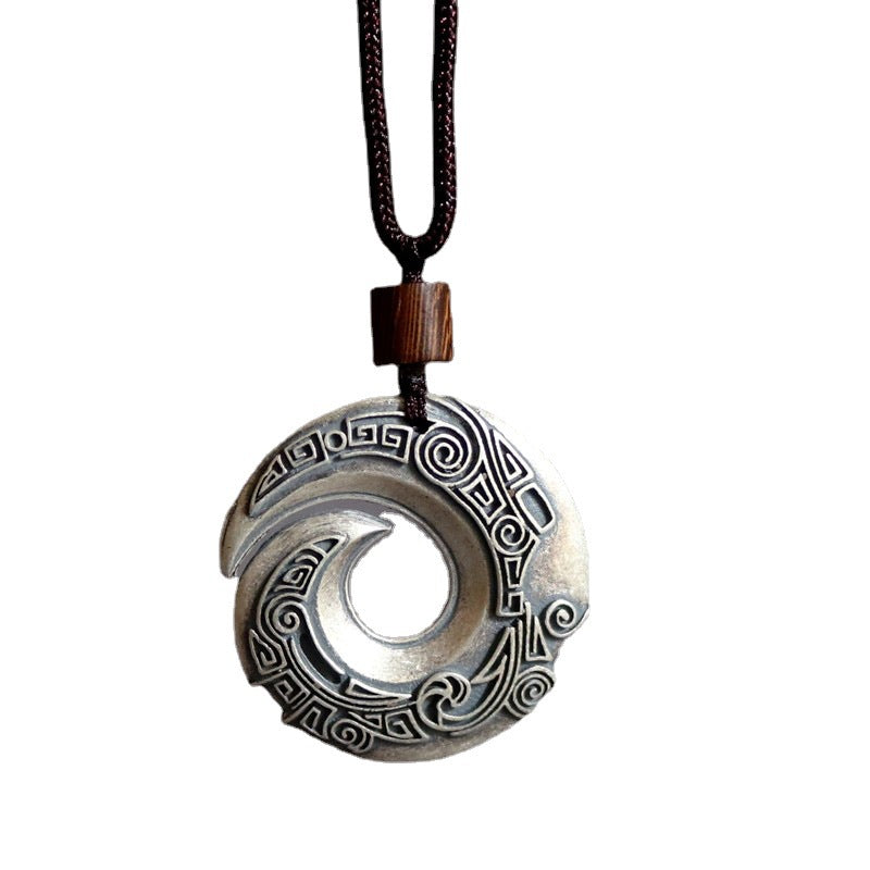 Men's Luck Comes Twist Ancient Style Peace Pendants