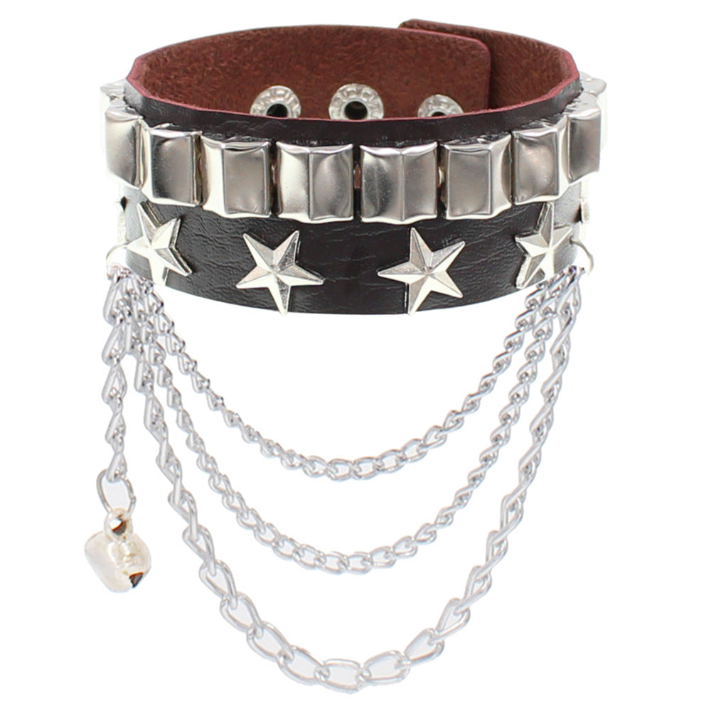 Vintage Street Shot Punk Rivet Leather Bracelets