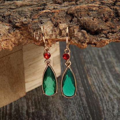 Mobile Castle Anime Peripheral Temperament Emerald Earrings