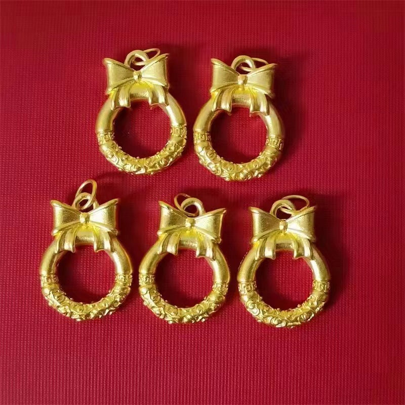 Women's Peace Buckle Bow Alluvial Gold Live Pendants