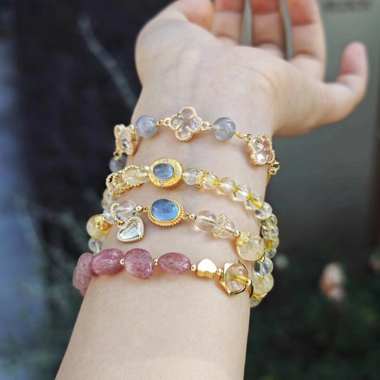 Crystal Large Particle Twin Female Lucky Bracelets