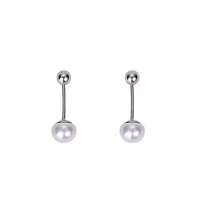Women's Sterling Sier Freshwater Pearl Ear Sleeping No Need Earrings