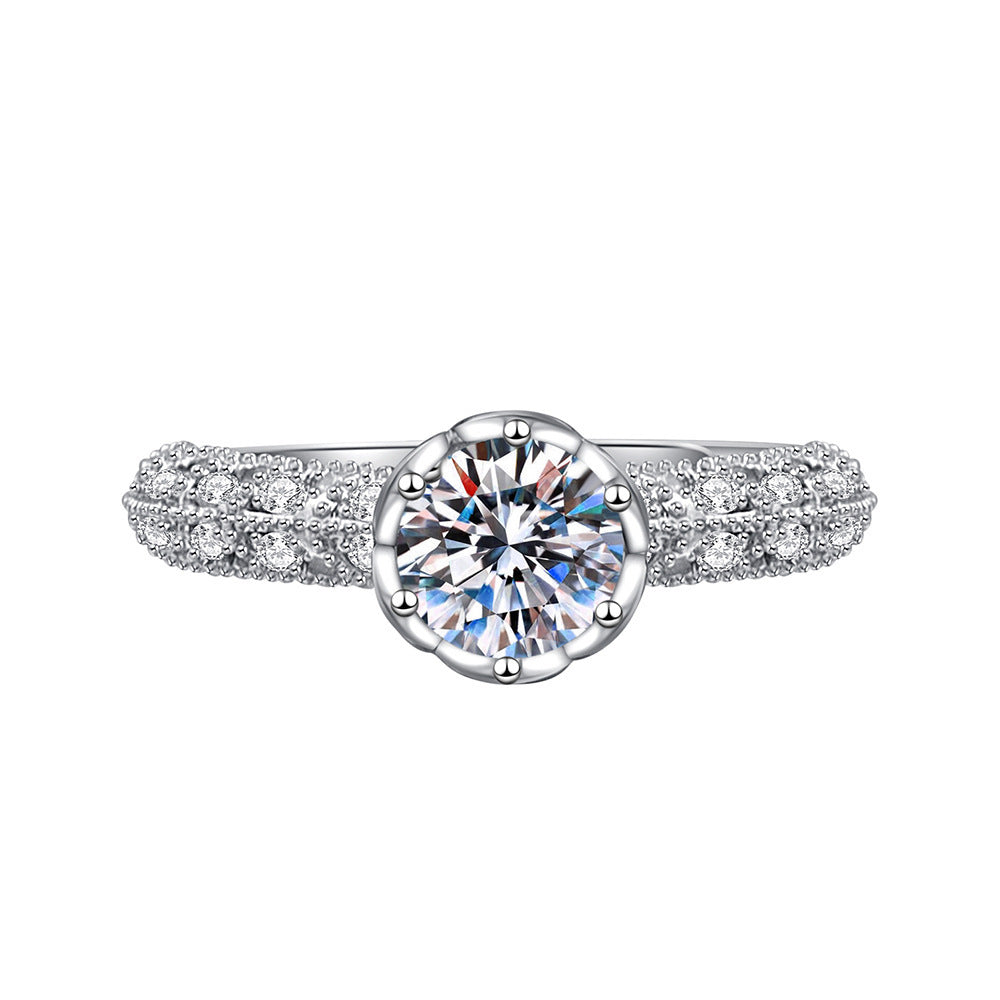 Elegant Imitation Moissanite Open Adjustable Live Broadcast Rings