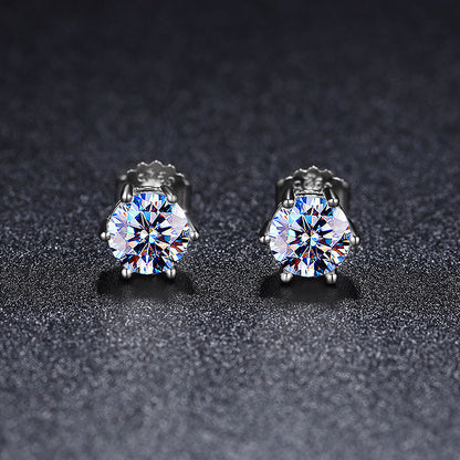 Women's & Men's Color Moissanite Magnetic Temperament Lady Single Earrings