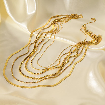 Gold Plated Chain O-shaped Figaro Personality Necklaces