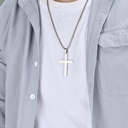 Women's & Men's Star Stripes Titanium Steel Cross Wear Pendants