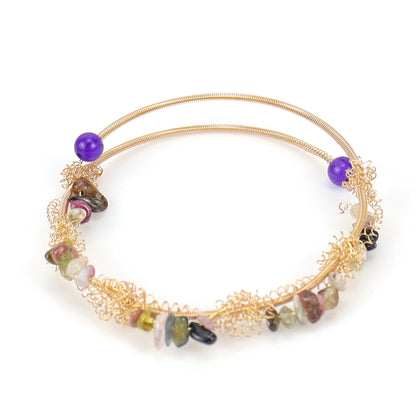 Hand-woven Agate Beads Crystal Stone Round Bracelets