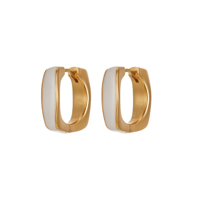 Dripping Square Niche Elegant Geometric Advanced Earrings