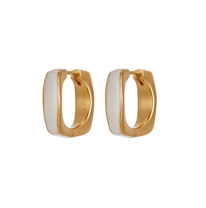 Dripping Square Niche Elegant Geometric Advanced Earrings