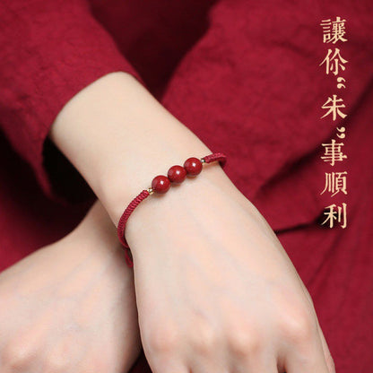 Life Hand-woven Cinnabar Small Perfect Red Bracelets