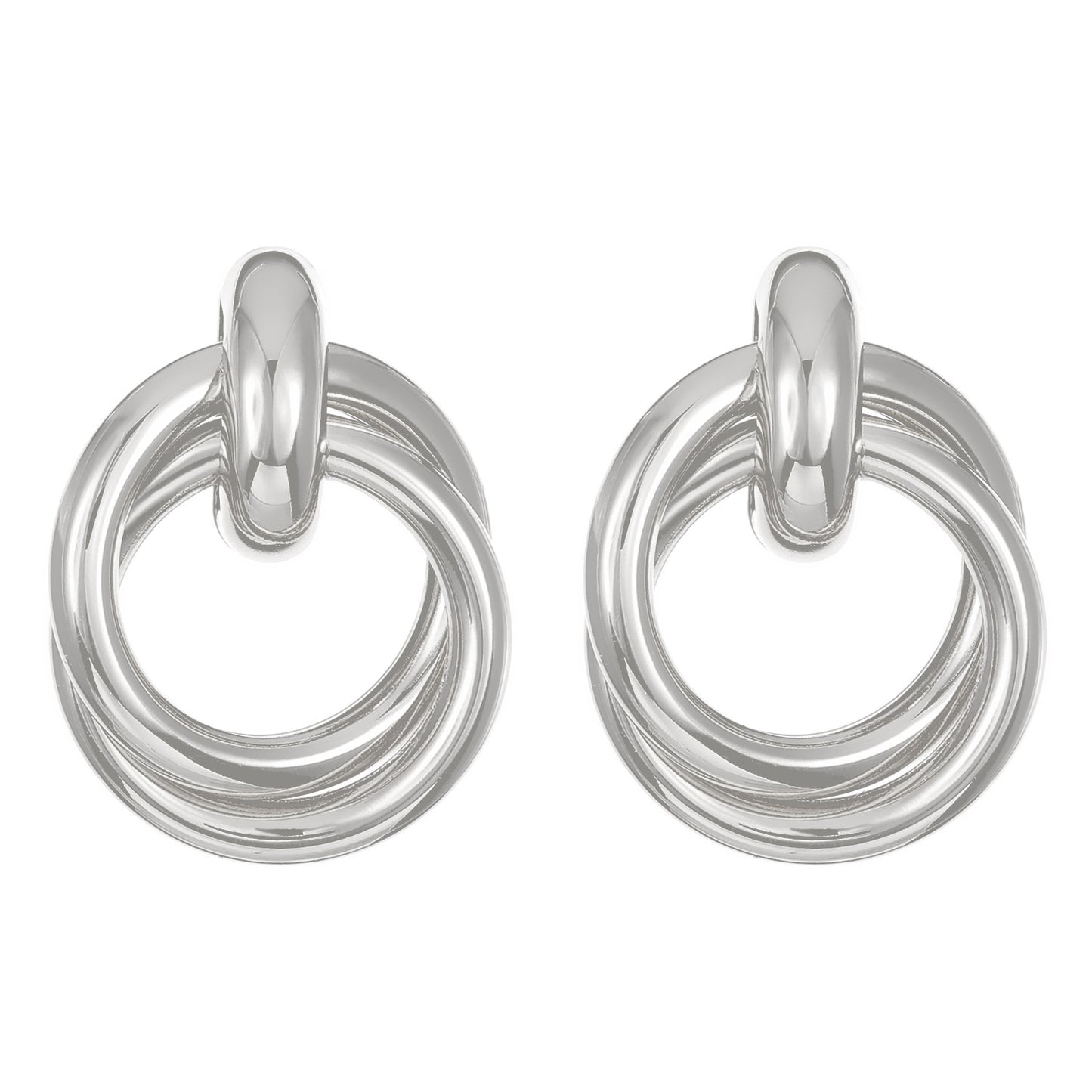 Exaggerated Geometry Female Style Alloy Winding Earrings