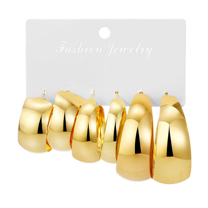 Advanced Gold Exaggerated Personalized Metal Alloy Creative Earrings