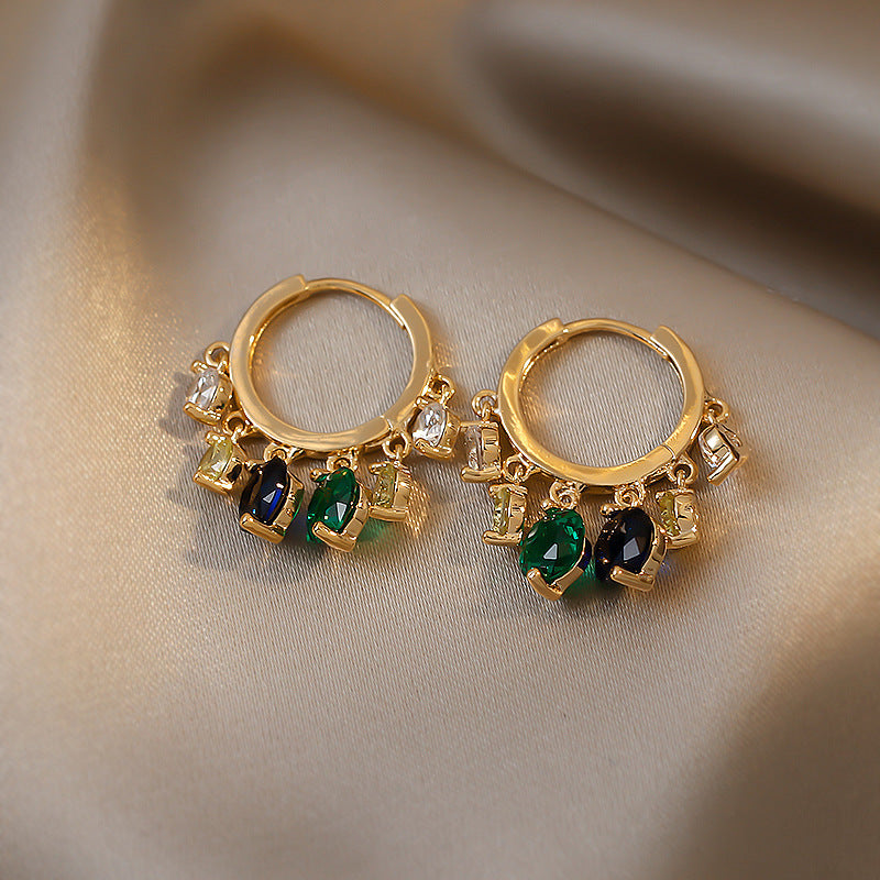 Women's Emerald Ear Clip Simple Niche Design Earrings