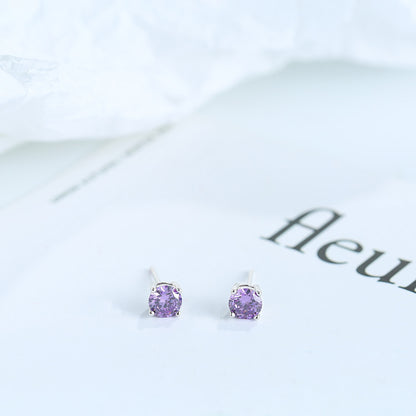 Sier Korean Fashion Rhinestone Zircon Elegant Earrings