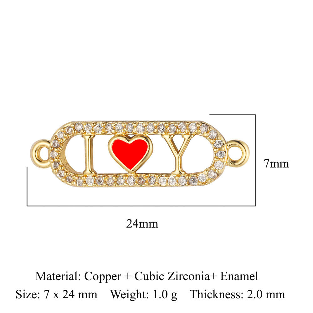 Heart Family Three Copper Zircon Ornament Pendants