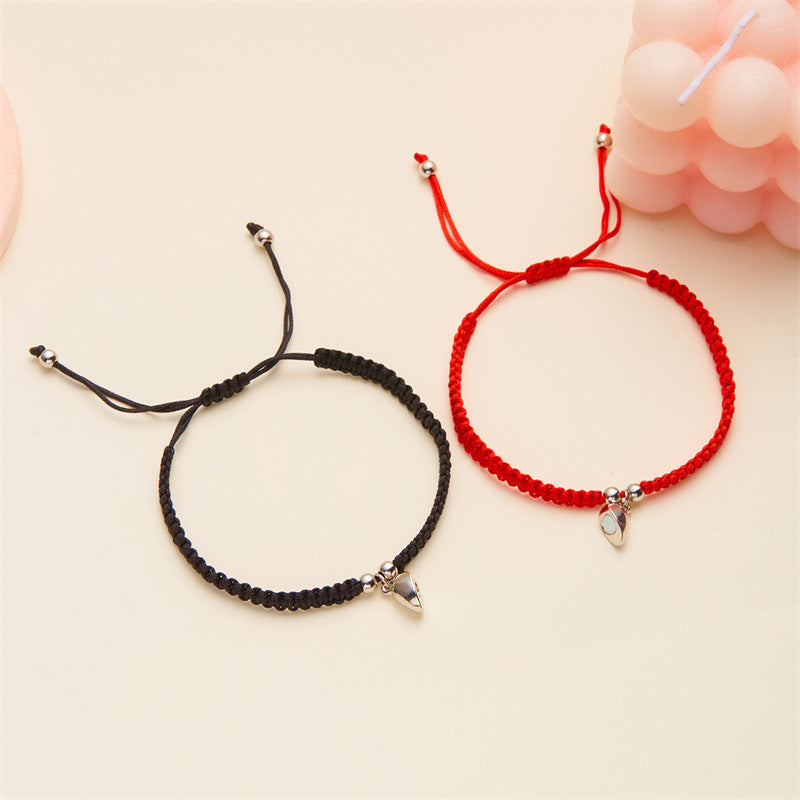 Heart-shaped Woven Magnetic Suit Couple Girlfriends Bracelets