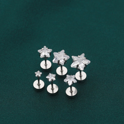 Flat Zircon Ear Bone Small Super Earrings