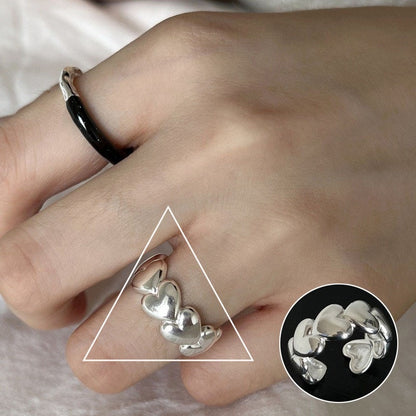 Female High Profile Fashion Creative Sier Opening Niche Rings