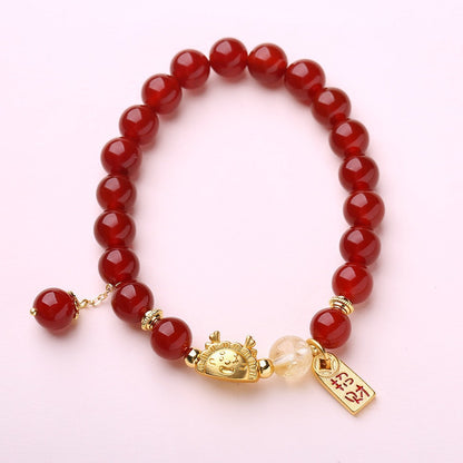 Broadcast Natural Red Agate Female Blessing Bracelets
