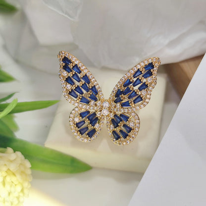 Zircon Butterfly Open Index Finger Trendy Rings