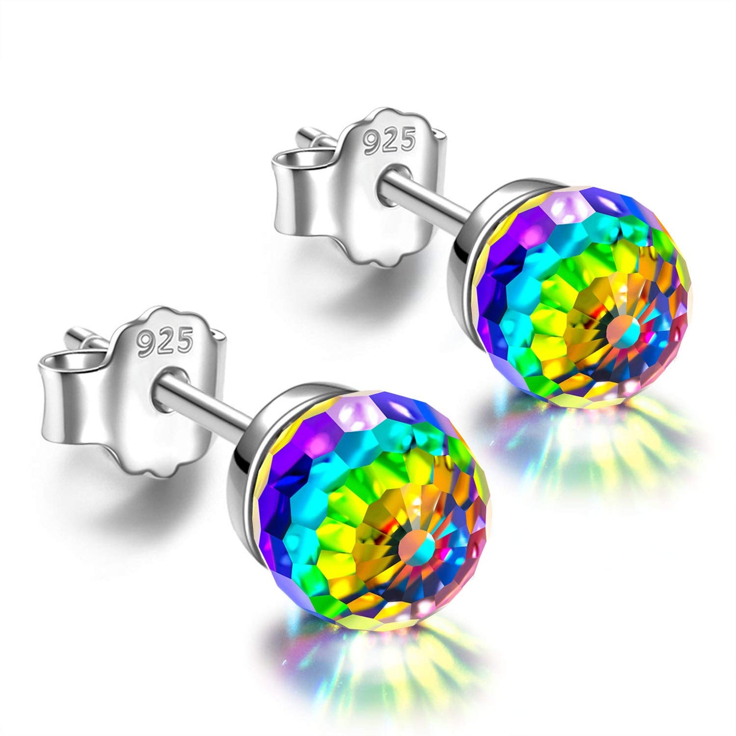 Women's & Men's Seven Colorful Earth Beads Crystal Ball Earrings