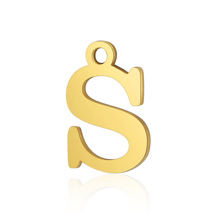 Titanium Steel Letter Gold Capital English Pendants