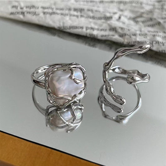 Pearl Female Design Temperament Index Finger Personality Rings
