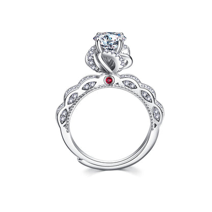 Elegant Imitation Moissanite Open Adjustable Live Broadcast Rings