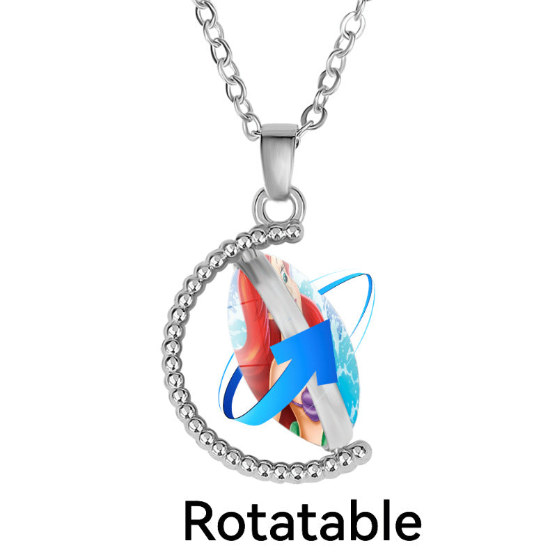 Little Mermaid Double-sided Rotatable Exquisite Sweater Necklaces