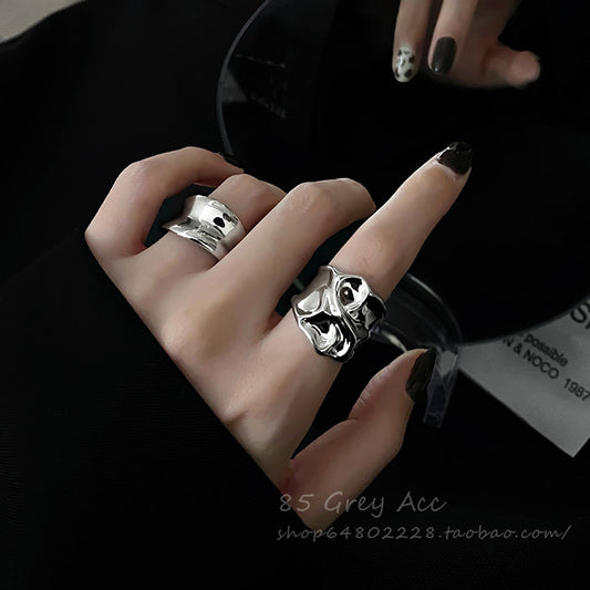 Mirror Open Female Niche Design Index Finger Fashion Rings