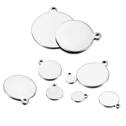 Outer Hole Round Smooth Light Small Hangtag Pendants