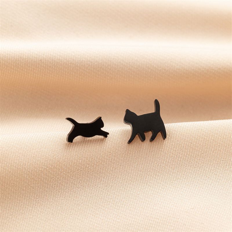 Fashion Small Ear Female Cute Stainless Steel Animal Pet Earrings