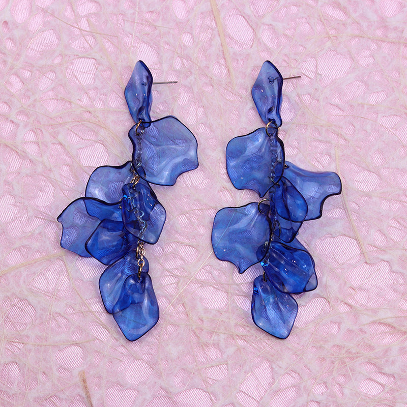 Women's Tassel Petal High Profile Fashion Personality Earrings