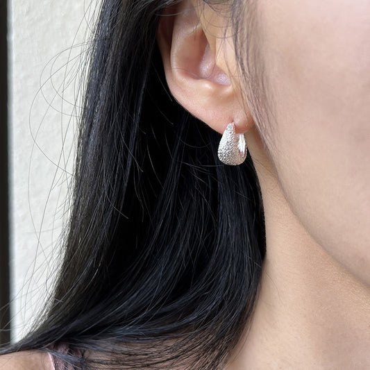 Water Drop High-grade Thin Glittering Frosted Ear Earrings