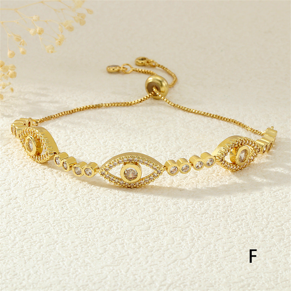 Women's Ornament Copper Plating Inlaid Zircon Adjustable Bracelets