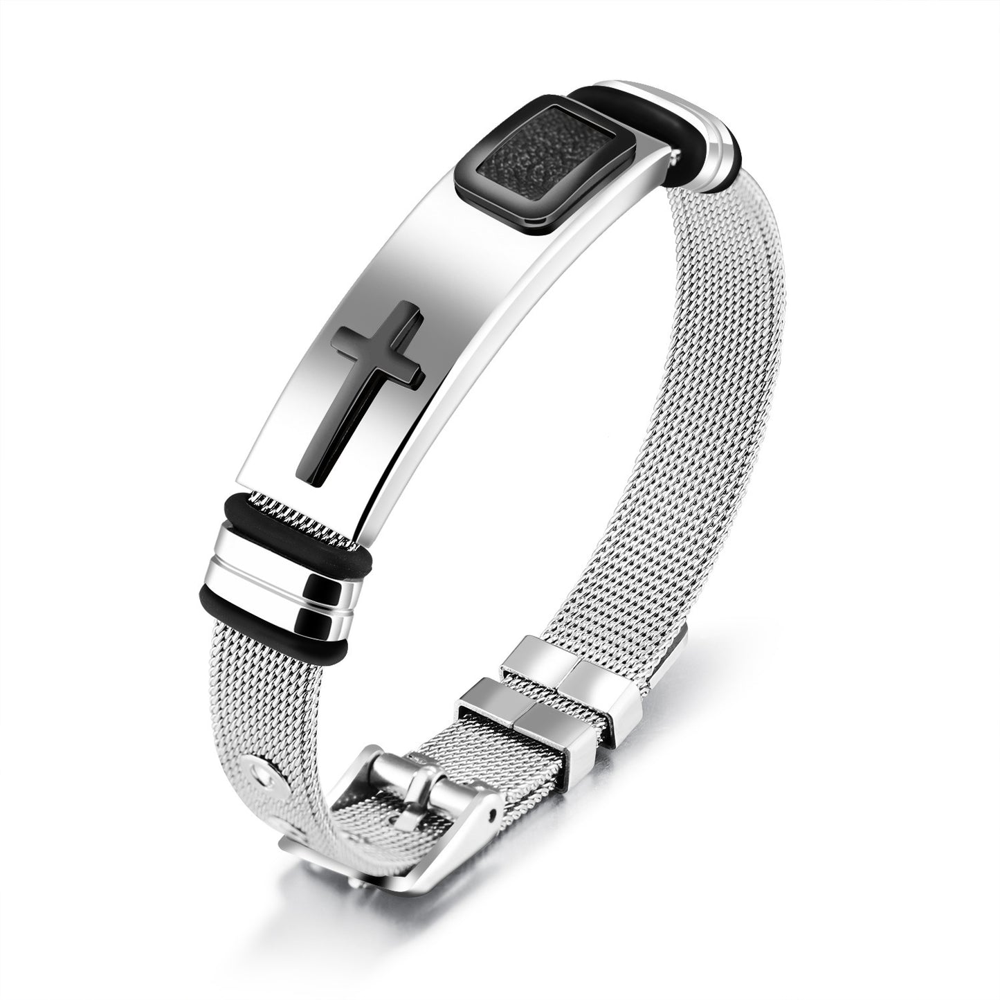 Men's Accessories Titanium Steel Mesh Wrist Cross Bracelets