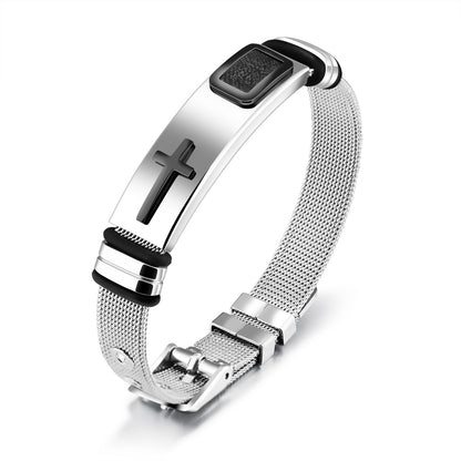 Men's Accessories Titanium Steel Mesh Wrist Cross Bracelets