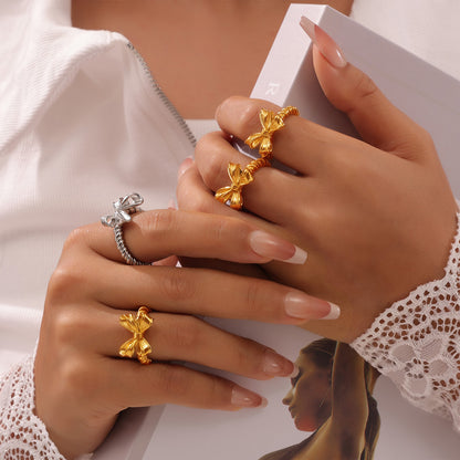 Commuter Personalized Minority Elegant Bow Light Rings