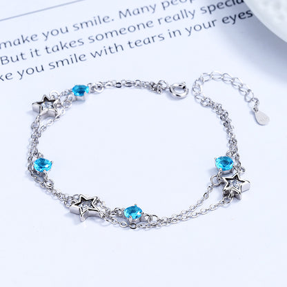 Pink Crystal Female Korean Simple Personalized High-grade Zircon Bracelets