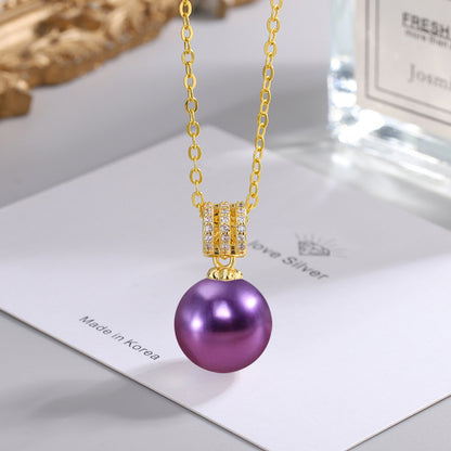 Women's Shell Pearls Champagne Gold Purple Pink Demon Imitation Pendants