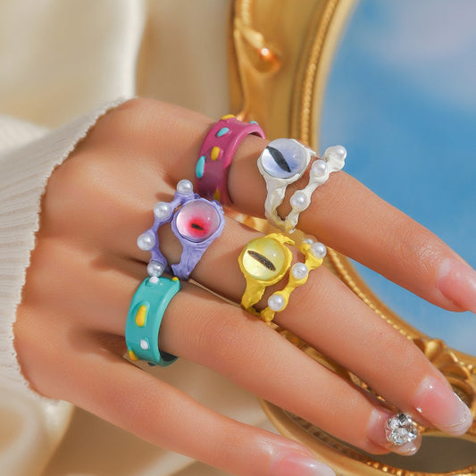 Funny Cartoon Open Personality Niche Unique Rings