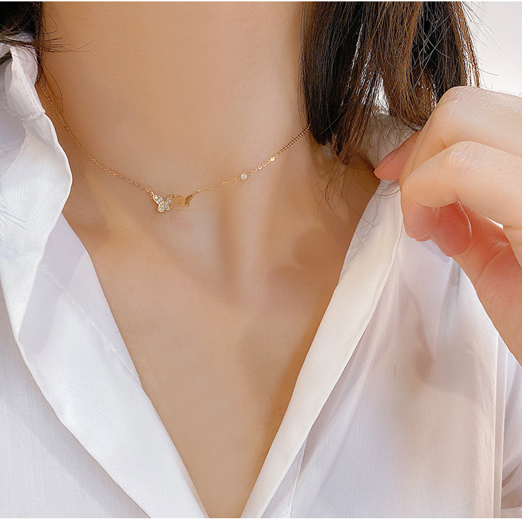 Women's Sterling Sier Gold-plated Simple Graceful Glossy Necklaces