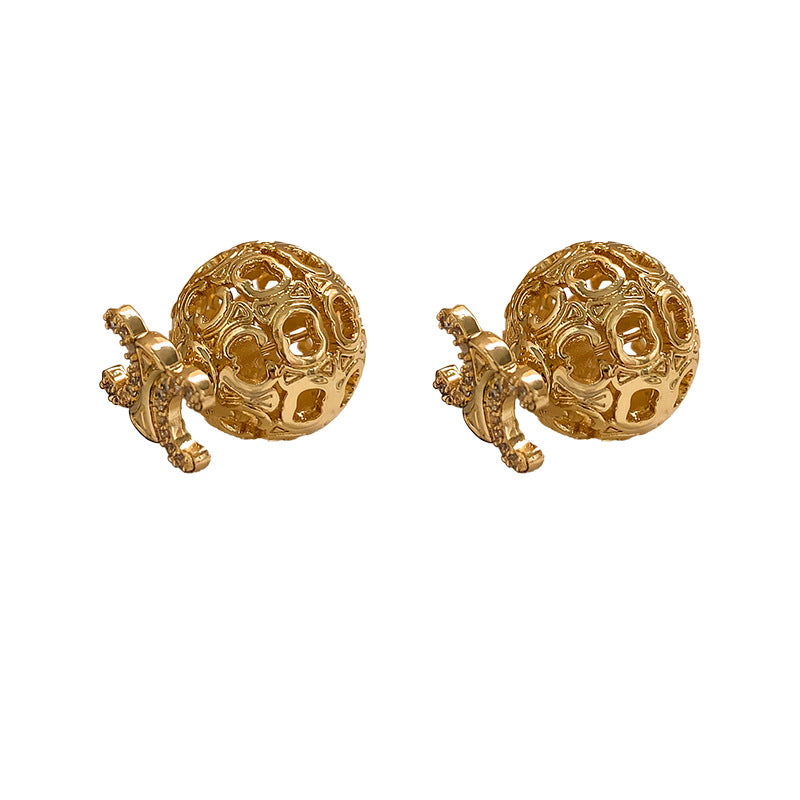 Women's Hollow Small Balls Niche High-grade Copper Earrings