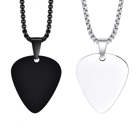 Stainless Steel Light Guitar Pick Black Pendants