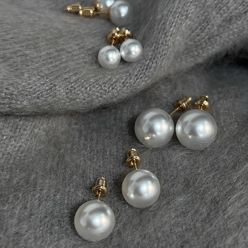 Ice Snow Australian White Large Pearl High-grade Earrings