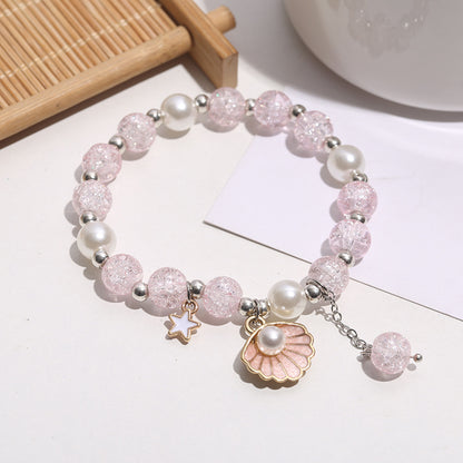 Hot Flower Crystal String Beads Female Cartoon Bracelets